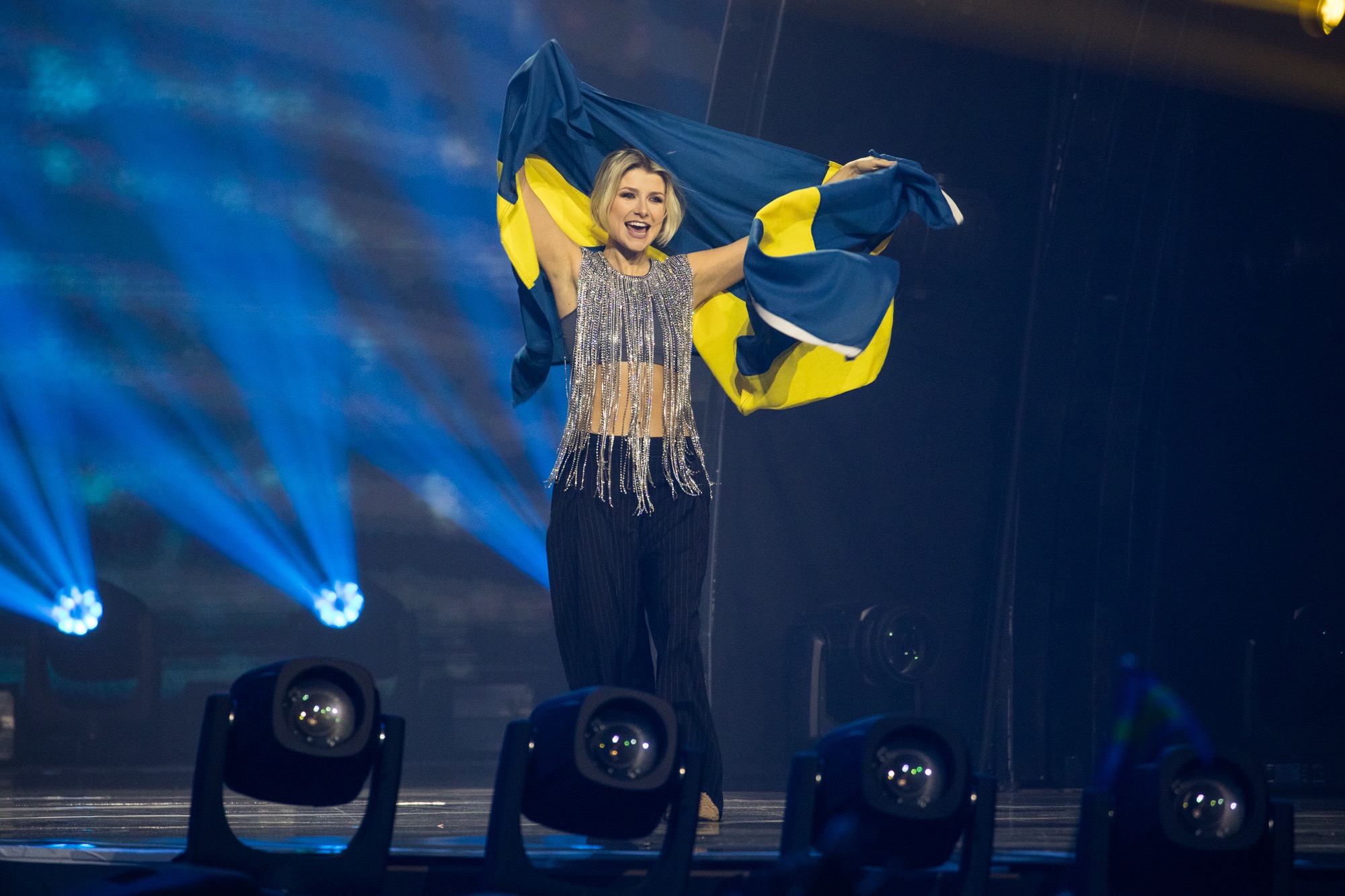 Švedska predstavnica Cornelia Jacobs, flag ceremony, Eurosong 2022.