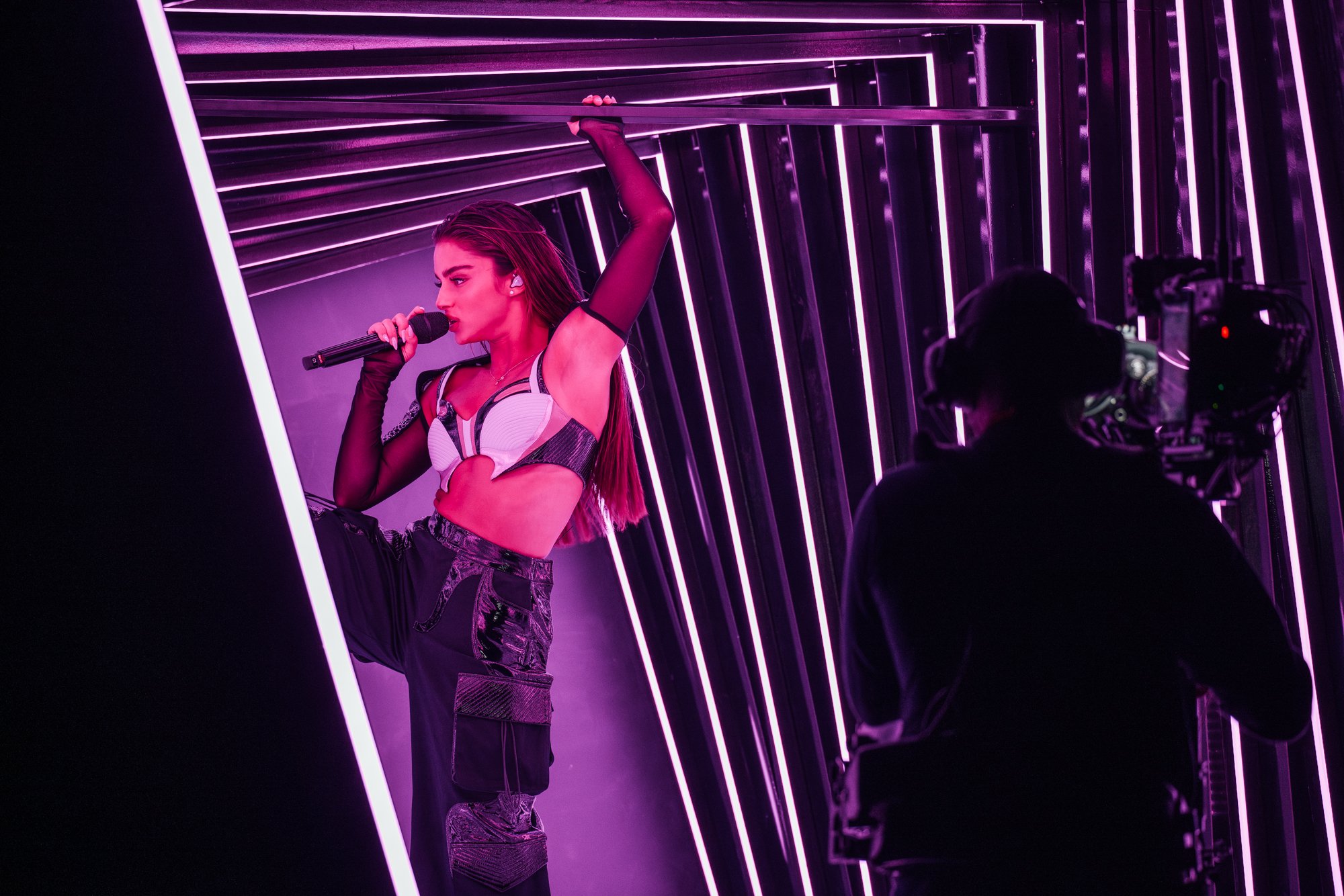 Izraelska predstavnica Noa Kirel na prvoj probi na Eurosongu 2023. u Liverpoolu