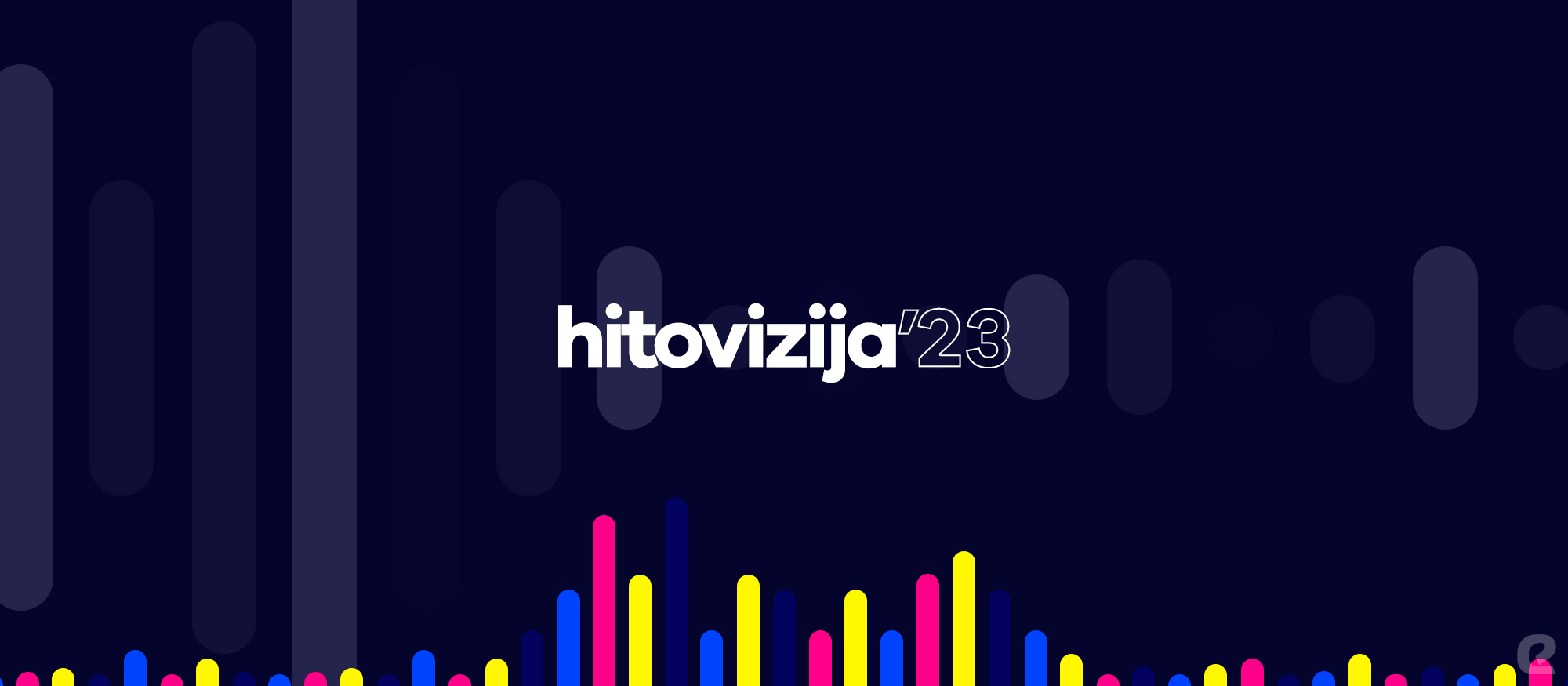 Logo projekta Hitovizija u kojem se prisjećamo hitova nacionalnih izbora eurovizijske sezone 2023.