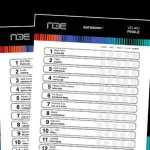 glasački listić za finale Pesme za Evroviziju 2026